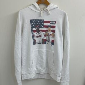 Atlanta Braves White Graphic Hoodie - OutKast Inspired
